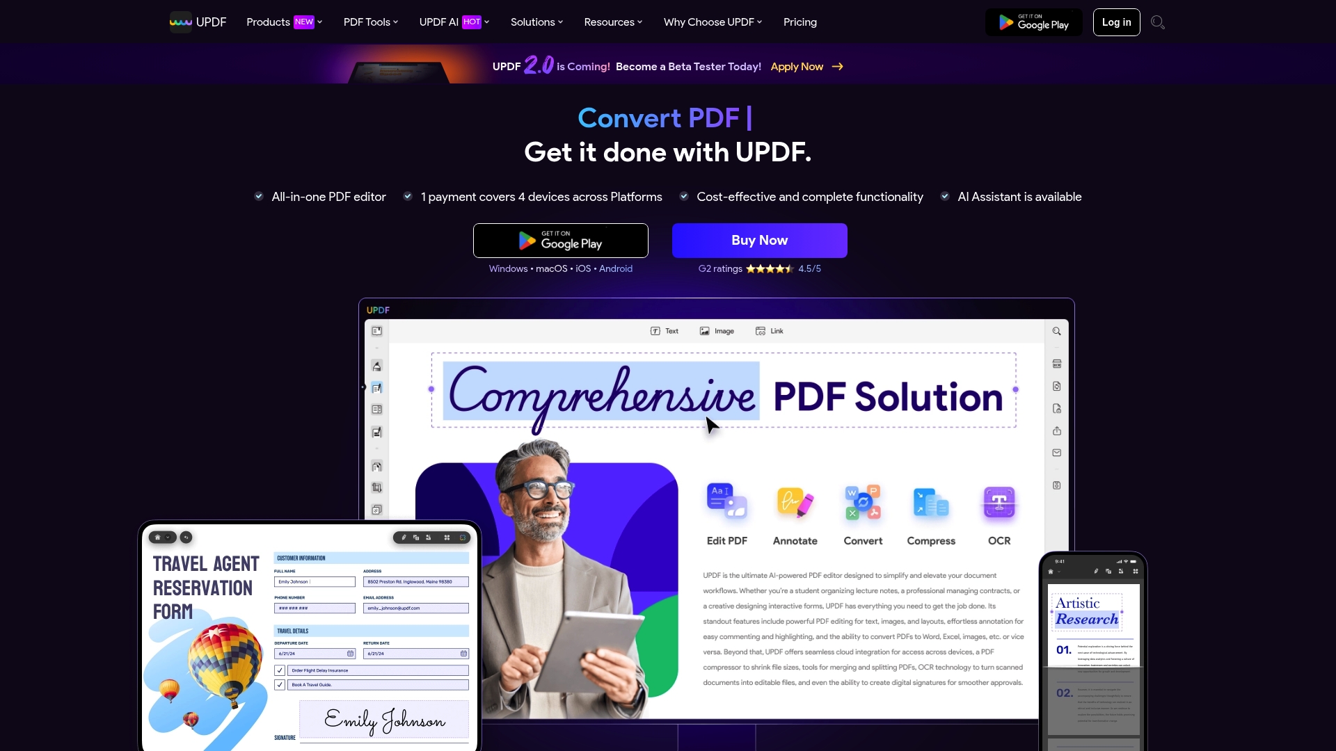 UPDF editor Homepage