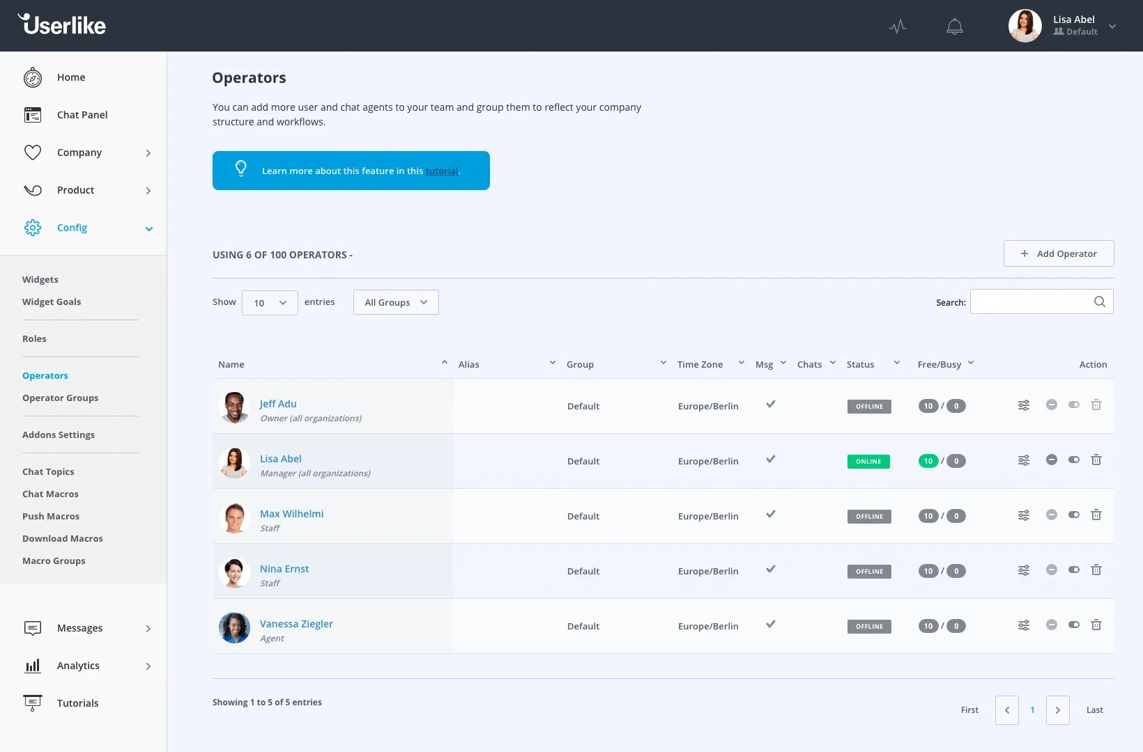 Userlike screenshot 5