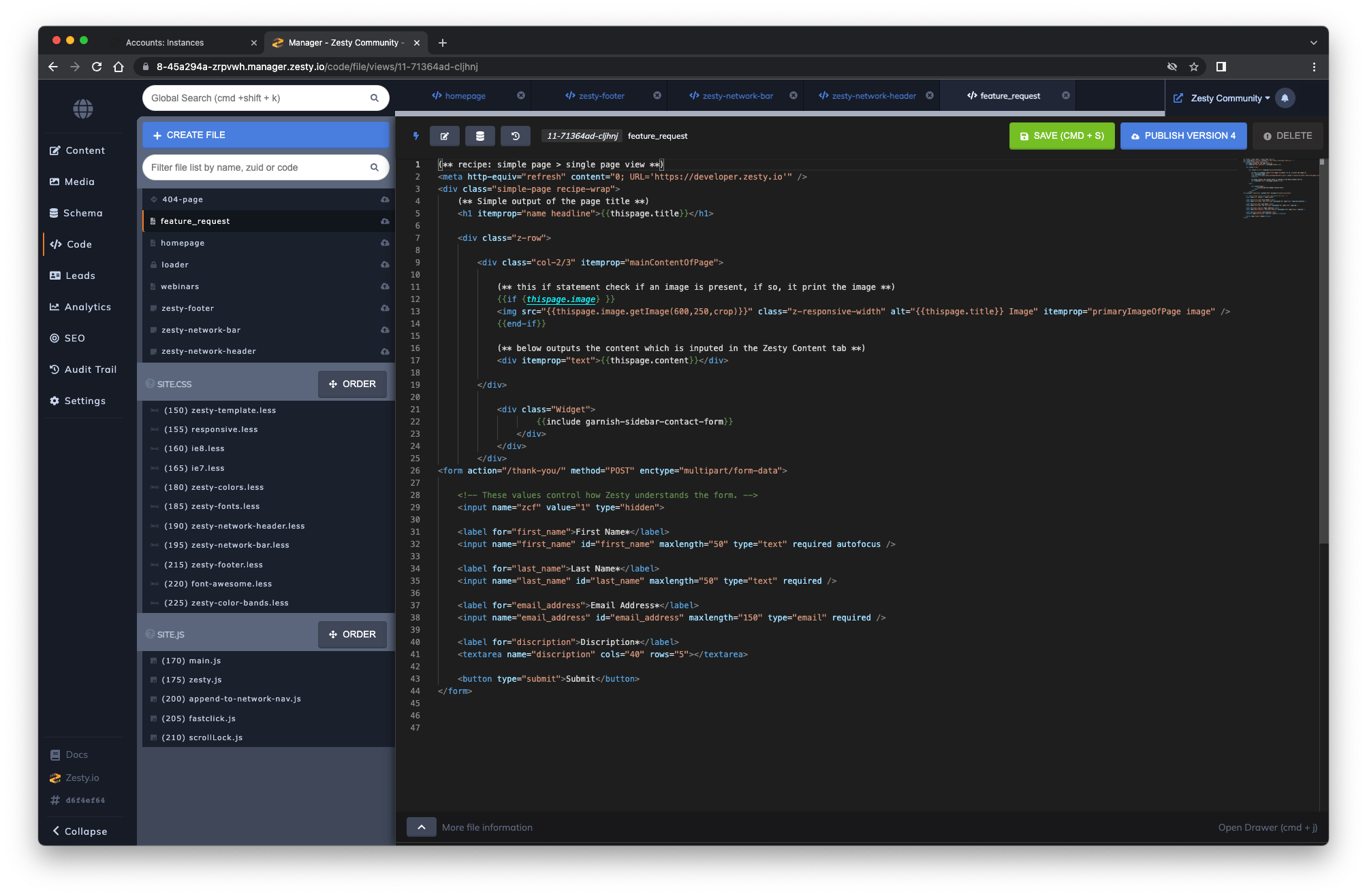 Zesty.io screenshot 2