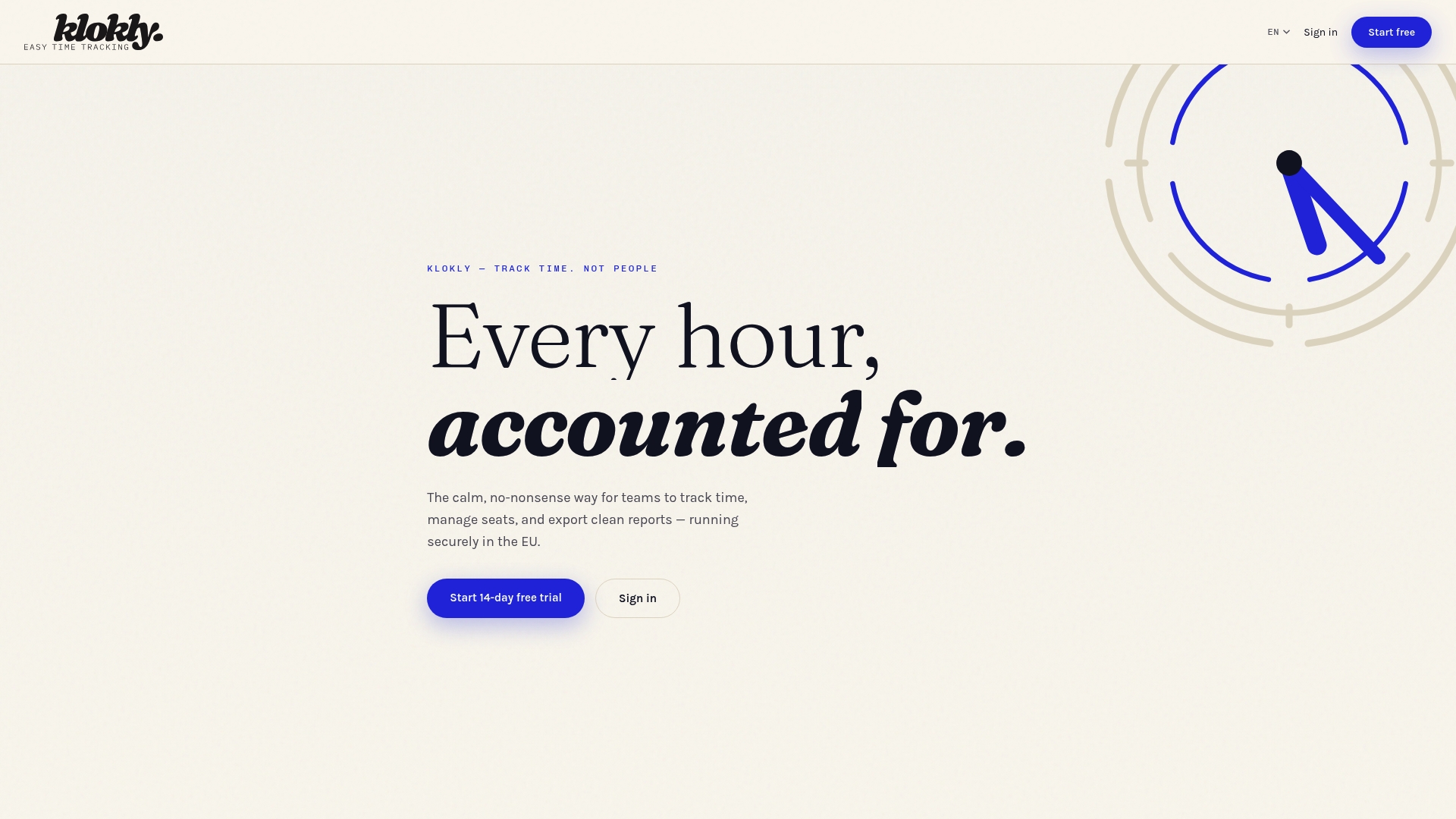 klokly.app Homepage