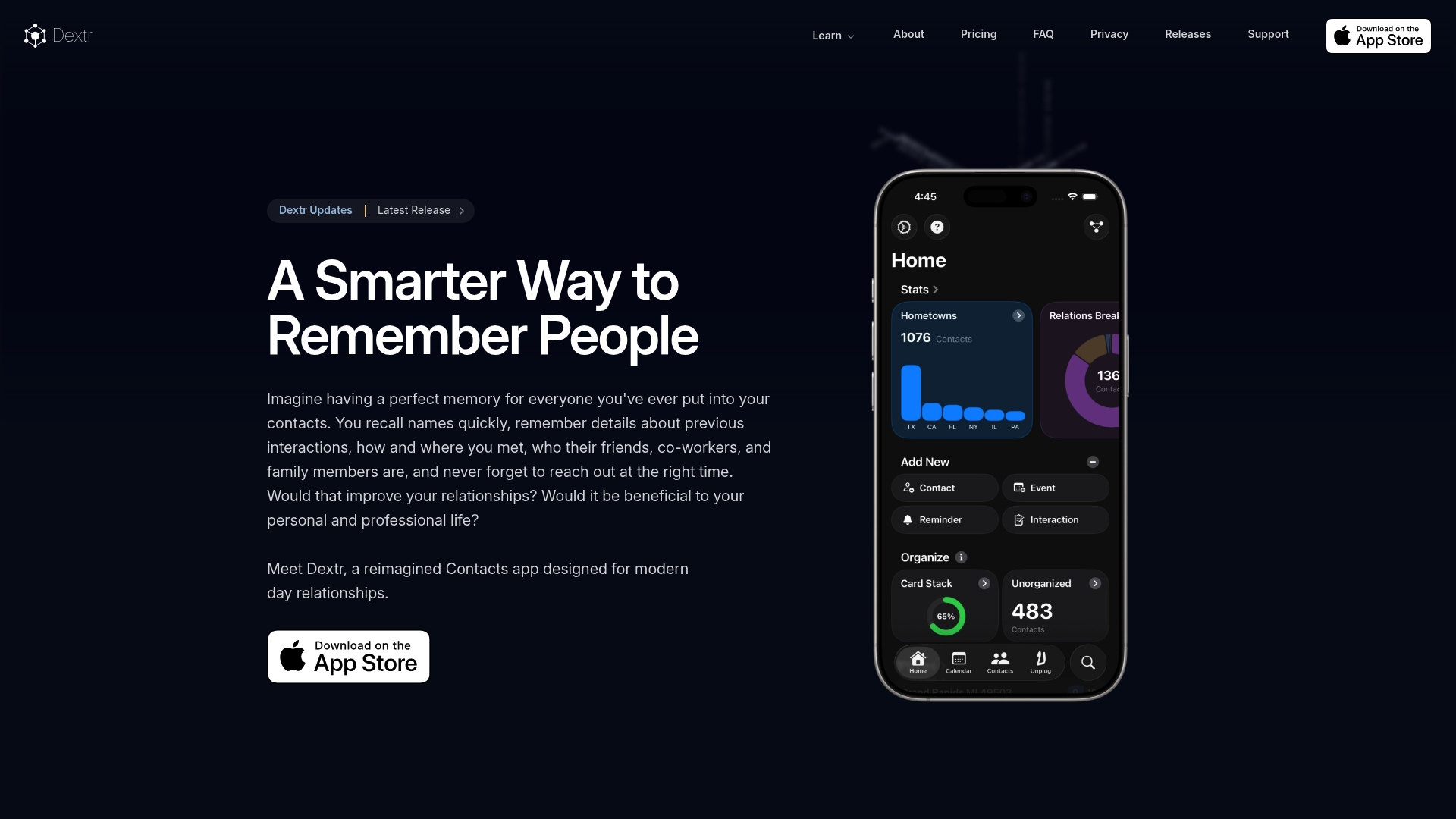 Dextr Homepage